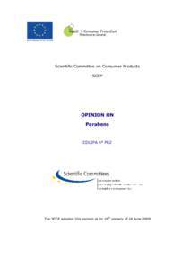 Opinion of the Scientific Committee on Consumer Products on parabens (P82)