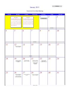 2015 Public Council and Committee Schedule
