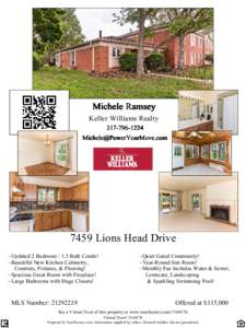 Michele Ramsey Keller Williams Realty 317­796­1224 [removed[removed] Lions Head Drive