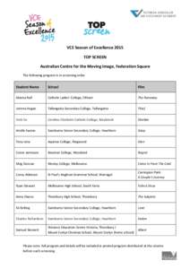 Thornbury High School / Swinburne Senior Secondary College / Braemar College / Warragul / Tallangatta /  Victoria / States and territories of Australia / Victoria / Geography of Australia