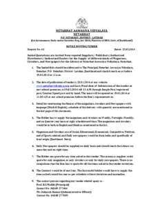 NETARHAT AAWASIYA VIDYALAYA NETARHAT P.O- NETARHAT, DISTRICT- LATEHAR (An Autonomous Body under Societies Reg. Act 1860, Ministry of HRD, Govt. of Jharkhand) Enquiry No- 63