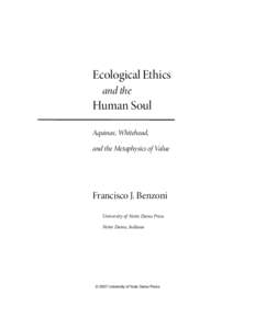 Ecological Ethics and the Human Soul Aquinas, Whitehead, and the Metaphysics of Value