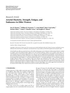 Arterial Elasticity, Strength, Fatigue, and Endurance in Older Women