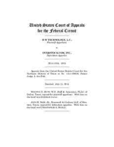 United States Court of Appeals for the Federal Circuit ______________________ H-W TECHNOLOGY, L.C., Plaintiff-Appellant,