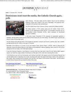 Dominicans most trust the media, the Catholic Church again, polls - DominicanToday.com