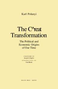 Karl Polanyi  The C^reat Transformation The Political and Economic Origins