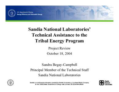 Sandia National Laboratories’ Technical Assistance - DOE Laboratory Overview and Resources