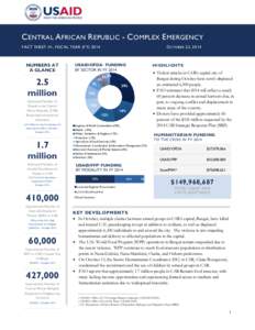 CENTRAL A FRICAN R EPUBLIC - COMPLEX E MERGENCY FACT SHEET #1, FISCAL YEAR (FY[removed]NUMBERS AT A GLANCE