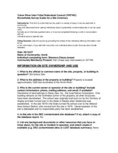 Soil contamination / Anvik /  Alaska / Brownfield land / Deloy Ges / Yukon River / Groundwater / Anvik River / Iditarod Trail Sled Dog Race / Hanford Site / Geography of Alaska / Alaska / Environment