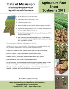 State of Mississippi Mississippi Department of Agriculture and Commerce Agriculture Fact Sheet