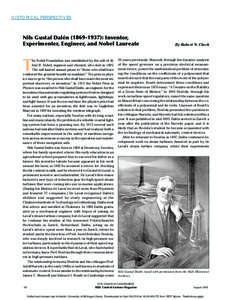 Nils Gustaf Dalen[removed]]: Inventor, experimenter, engineer, and nobel laureate - Control Systems Magazine, IEEE