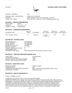 WC-894 Half & Half Clay MSDS