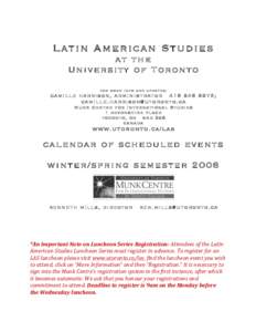 Latin American Studies at the University of Toronto   for more info and updates: