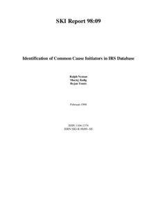 SKI Report 98:09  Identification of Common Cause Initiators in IRS Database