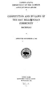 Constitution and Bylaws of the Bay Mills Indian Community