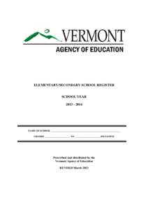 Elementary-Seconday School Register 2014