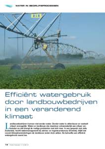 water in bedrijfsprocessen  Efficiënt watergebruik door landbouwbedrijven in een veranderend klimaat