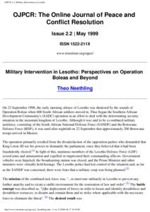OJPCR 2.2: Military Intervention in Lesotho