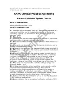 Patient-Ventilator System Checks