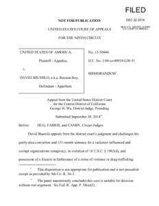 FILED DEC[removed]NOT FOR PUBLICATION UNITED STATES COURT OF APPEALS