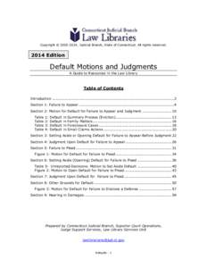 Default Motions and Judgments