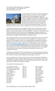 FPA of Florida Fall 2014 Advocacy Day in Tallahassee Report submitted by: Chris Draughon, CFP® FPA of Florida Advocacy Director This past October 14th marked our 14th trip to Tallahassee to advocate on behalf of our 1,2