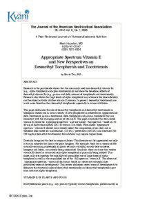 The Journal of the American Neutricutical Association 35 JANA Vol. 8, No. 1, 2005 A Peer-Reviewed Journal on Nutraceuticals and Nutrition