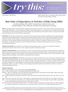 general assessment series Best Practices in Nursing Care to Older Adults From The Hartford Institute for Geriatric Nursing, New York University, College of Nursing  Issue Number 2, Revised 2012