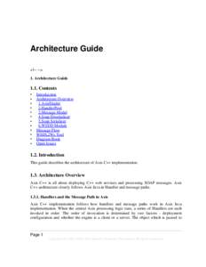 Architecture Guide <!-- --> 1. Architecture Guide 1.1. Contents •