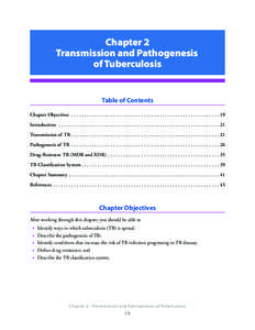 Chapter 2 Transmission and Pathogenesis of Tuberculosis Table of Contents Chapter Objectives .  .  .  .  .  .  .  .  .  .  .  .  .  .  .  .  .  .  .  .  .  .  .  .  .  .  .  .  .  .  .  .  .  .  .  .  .  .  .  .  .  .  .