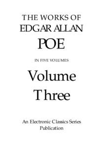 THE WORKS OF  EDGAR ALLAN POE IN FIVE VOLUMES