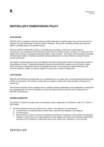 Februaryof 02 BESTSELLER’S HOMEWORKING POLICY  BACKGROUND