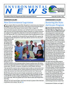 E N V I R O N M E N TA L  N E W S Newsletter of the N.H. Department of Environmental Services