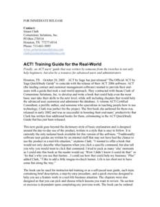 Microsoft Word - Press Release-QuickStudy.doc