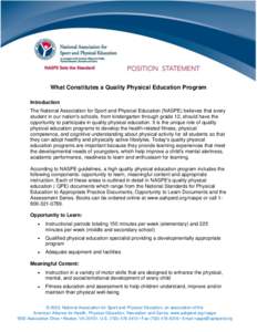 Comprehensive School Activity Programs