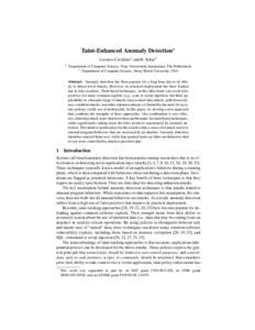 Taint-Enhanced Anomaly Detection? Lorenzo Cavallaro1 and R. Sekar2 1 Department of Computer Science, Vrije Universiteit Amsterdam, The Netherlands 2