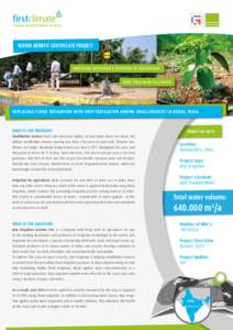 Water Benefit Certificate Project  Providing Sustainable Solutions to Agriculture More Yield With Less Water  Replacing Flood Irrigation With Drip Irrigation Among Smallholders in Rural India