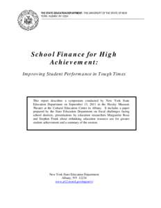 School Finance for High Achievement