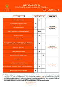 KALENDAR OBUKA  STRUČNOG OSPOSOBLJAVANJA I USAVRŠAVANJA Crna Gora UPRAVA ZA KADROVE