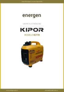 Grupo Electrógeno Inverter Kipor IG770  energen GRUPO ELECTRÓGENO  MODELO IG770