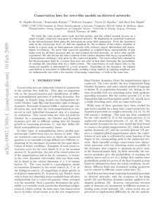 Conservation laws for voter-like models on directed networks ´ M. Angeles Serrano,1 Konstantin Klemm,1, 2 Federico Vazquez,1 V´ıctor M. Egu´ıluz,1 and Maxi San Miguel1  arXiv:0902.1769v1 [cond-mat.dis-nn] 10 Feb 200