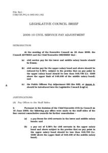 File Ref.: CSB/CR/PG[removed]LEGISLATIVE COUNCIL BRIEF[removed]CIVIL SERVICE PAY ADJUSTMENT