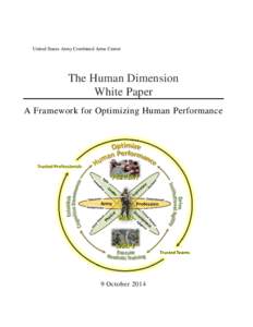 United States Army Combined Arms Center  The Human Dimension White Paper A Framework for Optimizing Human Performance