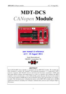 v2.7 19-AugMDT-DCS CANopen module MDT-DCS CANopen Module