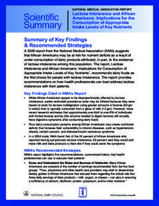 Scientific Summary  national medical association report