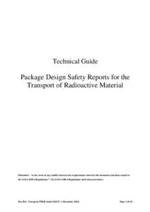 Package deisgn safety reports for the transport of radioactive material