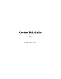 Control Pak Guide 2.0.0 © 2011 Ionic Wind Software  Control Pak Guide