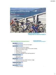South San Francisco Ferry Service Year 2.5 March/April 2015
