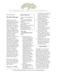 Issue 2, June[removed]Board of Directors President’s Message