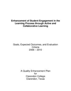 Enhancement of Student Engagement in the Learning Process Active and Collaborative Learning